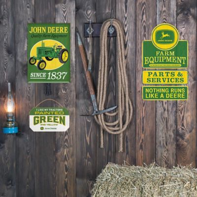 Image showing  I Like My Tractors Green and Yellow Hanging Wood Wall Decor, 8.25 in. x 5.5 in. x 0.25 in.