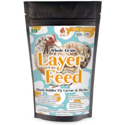 Pampered Chicken Mama 16% Premium Layer Feed with Black Soldier Fly Larvae, Fishmeal and Herbs, 10 lb.