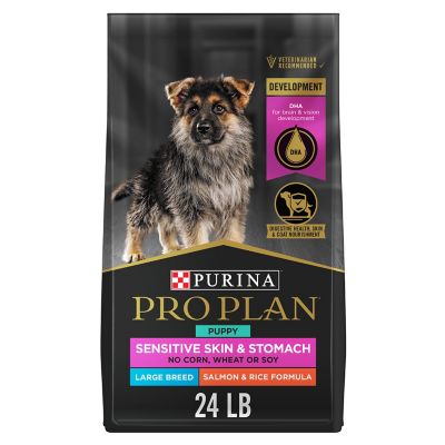 Purina Pro Plan Sensitive Skin and Stomach Large Breed Puppy Food With Probiotics, Salmon & Rice Formula This puppy food helped my new pup stop itching so much