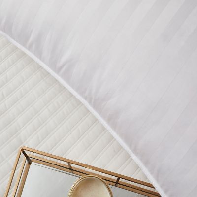 Image showing  Cotton Damask Stripe Down Pillow, Jumbo, Medium Firm, 500 Thread Count