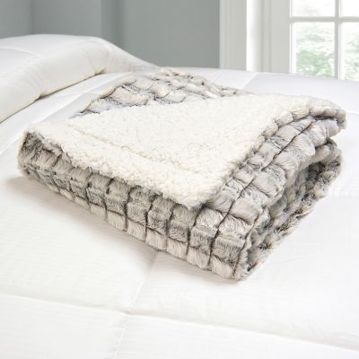 Blue Ridge Home Fashions Micromink and Sherpa Reversible Throw Blanket