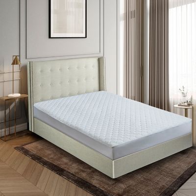 Blue Ridge Home Fashions 350TC Polyester-Filled Damask Dot Mattress Pad