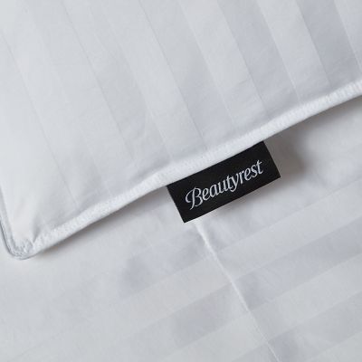 Image showing  All-Season Damask Stripe US Grown Cotton Hungarian Goose Down Comforter