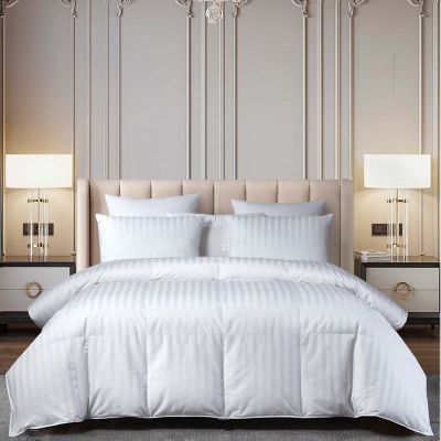 Beautyrest All-Season Damask Stripe US Grown Cotton Hungarian Goose Down Comforter