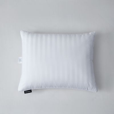 Image showing  Damask Stripe US Grown Cotton Softy-Around Goose Feather and Down Pillows, King, Medium Firm, 500 Thread Count, 2 pc.