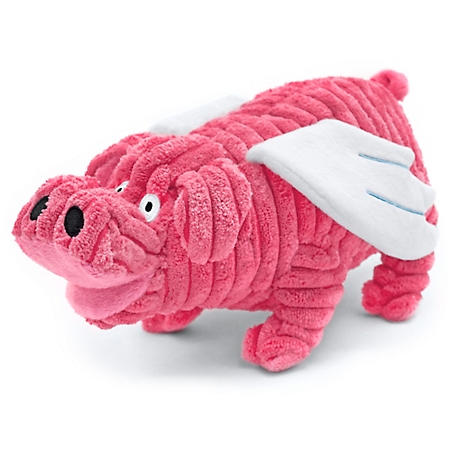 Ruffin' It Tuff Soft Durable Plush Flying Pig Dog Toy