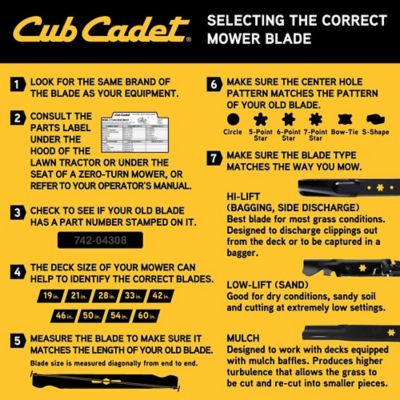 Image showing 7 th Cub Cadet 46 in. High-Lift Lawn Mower Blades for Riding and Zero-Turn Mowers, Replaces OEM 742P05510 and 742-05510, 2 pk.
