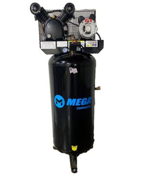 Mega 5 HP 60 gal. Single Stage V-Style Twin Cylinder 150 PSI Max Industrial Air Compressor