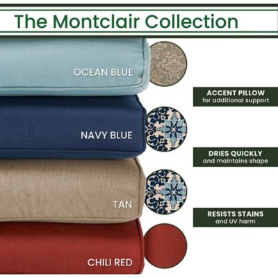 Image showing  Montclair 5 pc. High-Dining Set in Tan, with 4 Chairs, 33 in. Counter-Height Table and 9 ft. Umbrella, MCLRDN5PCBR-SU-T