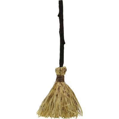 Haunted Hill Farm 26 in. Witch's Broomstick with Sound and Movement Halloween Animatronic, Battery, Indoor/Covered Outdoor