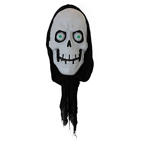 Haunted Hill Farm 2.5 ft. Animated Reaper, Sound, LED Eyes, Battery Operated, Halloween Decor, Indoor/Outdoor