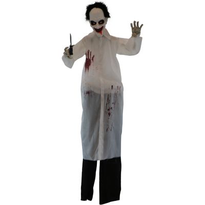 Haunted Hill Farm 5.75 ft. Snips Laughing Animatronic Doctor, Indoor/Outdoor Halloween Decoration, Red LED Eyes