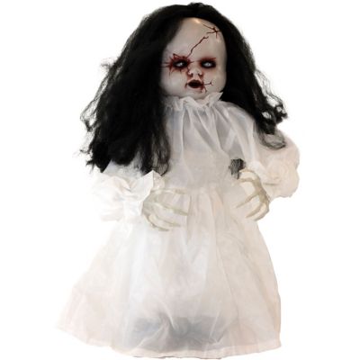 Haunted Hill Farm 2 ft. Lifeless Haunted Jumping Doll, Indoor/Outdoor Halloween Decoration, Red LED Eyes