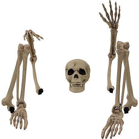 Haunted Hill Farm Ground-Breaking Skeleton Stakes, Outdoor Halloween Lawn Decoration