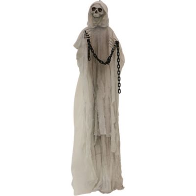 Haunted Hill Farm 6.25 ft. Hallow Animated Reaper, Indoor/Outdoor Halloween Decoration, LED Red Eyes, Poseable