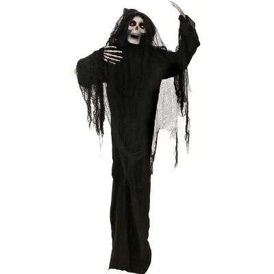 Haunted Hill Farm 5.63 ft. Indoor/Outdoor Terror the Standing Reaper with LEDs Halloween Animatronic