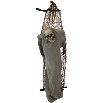 Haunted Hill Farm 3.2 ft. Skeleton in Hammock, Halloween Decoration, Poseable, Battery Operated, Sleepless