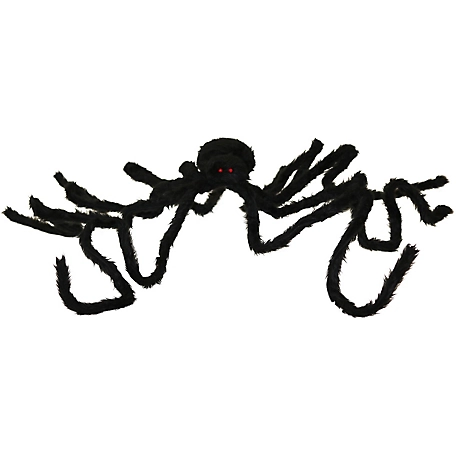 Haunted Hill Farm 6 ft. Lucifer Black Spider, Indoor/Outdoor Halloween Decoration, Poseable