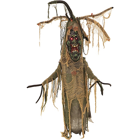 Haunted Hill Farm 6.25 ft. Animated Tree Man, Halloween Decoration, Poseable, Battery Operated, Onyx the Oak