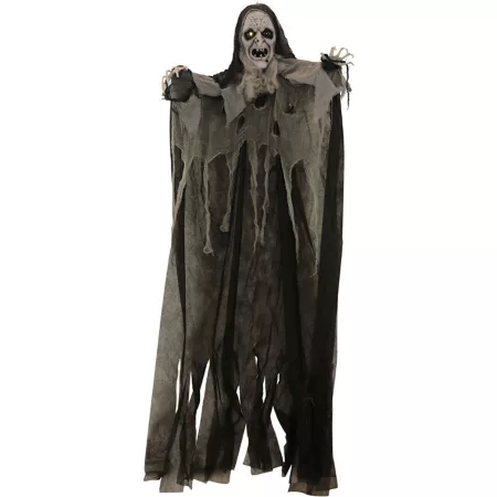 Haunted Hill Farm 6 Foot Hanging Witch Indoor/Outdoor Halloween Decor Multi-Color LED Eyes Wicked Weaver Decorative Outdoor Lighting