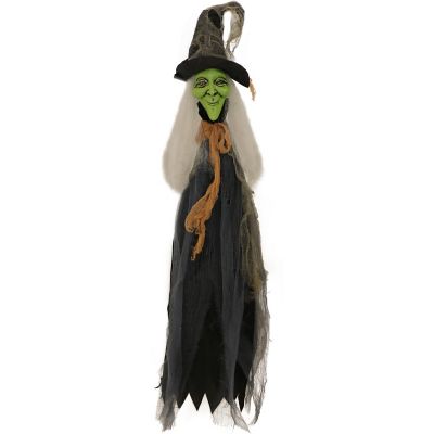 Haunted Hill Farm 2.5 ft. Staked Witch, Indoor/Outdoor Halloween Decoration, LED Red Eyes