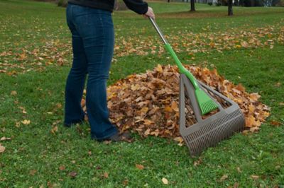 AMES 2714000 2-in-1 Dual-Tine Poly Leaf Rake with Comfort Grip 71-Inch 