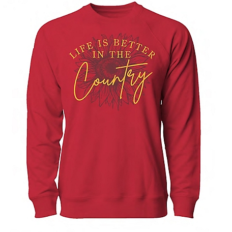 Farm Fed Clothing Women's Life is Better Country Crew Fleece Sweater