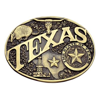 Montana Silversmiths Texas State Heritage Attitude Belt Buckle, 60811TXC