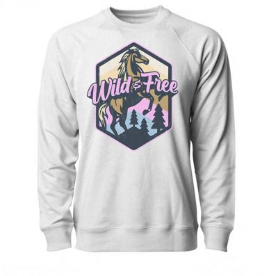 Farm Fed Clothing Women's Wild and Free Crew Fleece Sweater