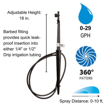 Image showing  18 in. Drip Micro-Spray On Stake, 10 ft., Full Circle Pattern