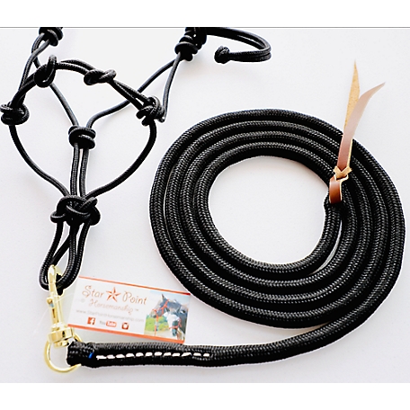 Star Point Horsemanship 4-Knot Rope Miniature Horse/Pony Halter with Lead