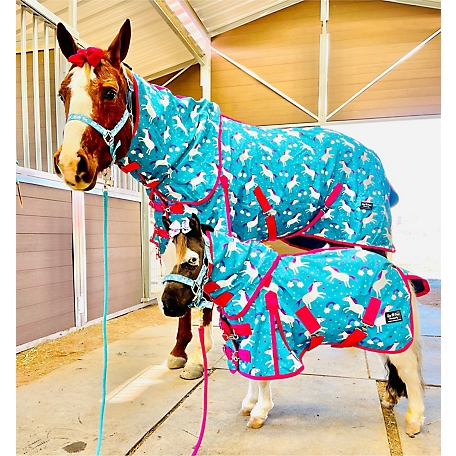 Star Point Horsemanship Unicorn Pattern Hooded Horse Sheet, 0g