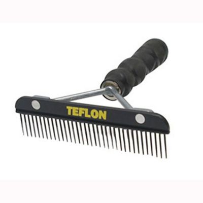 Sullivan Supply 6 in. Teflon Regular Livestock Comb with Wood Handle Texturized Grip