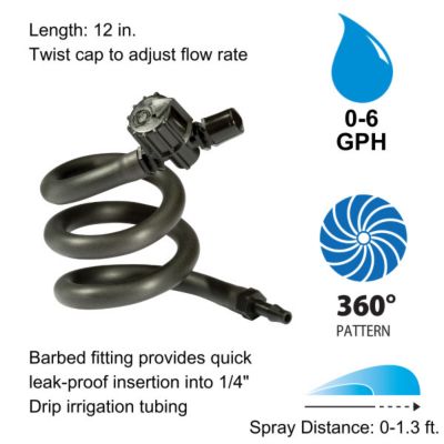Image showing  12 in. Drip Irrigation Flexible Full Mister, 360-Degree Pattern