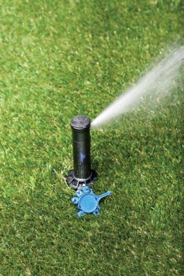 Image showing 8 th Rain Bird 19 ft. - 32 ft. Simple Adjust Gear Drive Rotor Sprinkler on Hose-End Spike