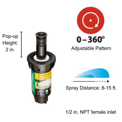 Image showing  15 ft. High-Efficiency Adjustable Pop-Up Sprinkler, 2 in.