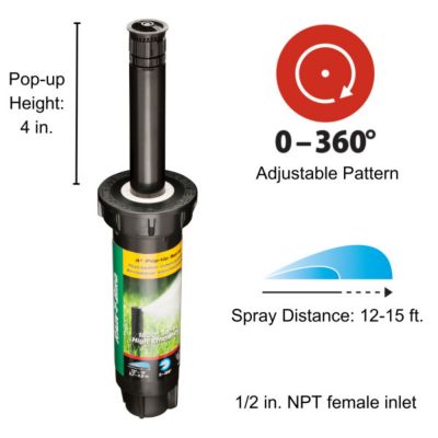 Image showing  15 ft. High-Efficiency Adjustable Pop-Up Sprinkler, 4 in.