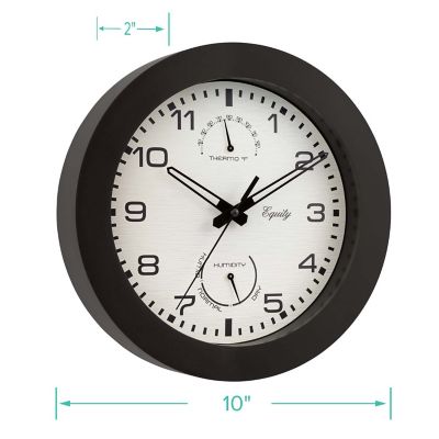 Image showing  Waylon Indoor/Outdoor Wall Clock, 10 in., Brown
