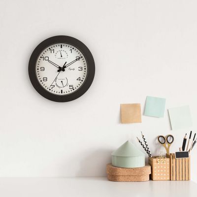 Image showing  Waylon Indoor/Outdoor Wall Clock, 10 in., Brown