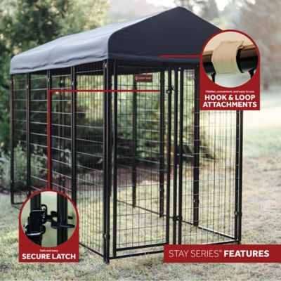Image showing  6 x 4 x 8ft. STAY Series Villa Dog Kennel, Gray Cover