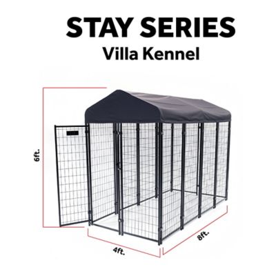 Image showing  6 x 4 x 8ft. STAY Series Villa Dog Kennel, Gray Cover