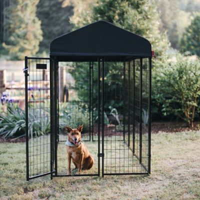 Image showing  6 x 4 x 8ft. STAY Series Villa Dog Kennel, Gray Cover