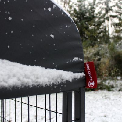 Image showing 5 th Lucky Dog 6 x 4 x 8ft. STAY Series Villa Dog Kennel, Gray Cover