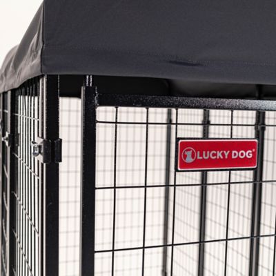 Image showing 6 th Lucky Dog 6 x 4 x 8ft. STAY Series Villa Dog Kennel, Gray Cover