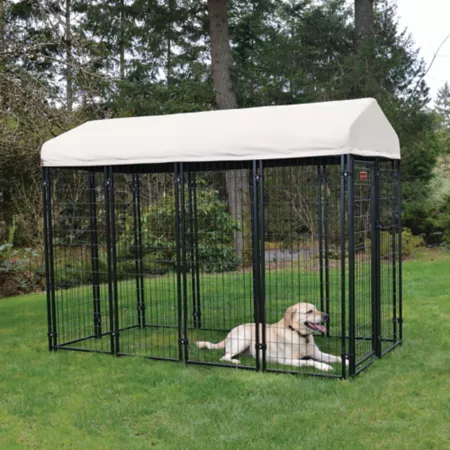 Lucky Dog STAY Series Villa Dog House 6 ft x 4 ft x 8 ft with Khaki Cover Dog Kennels