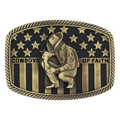 Montana Silversmiths Men's Christian Cowboy Belt Buckle