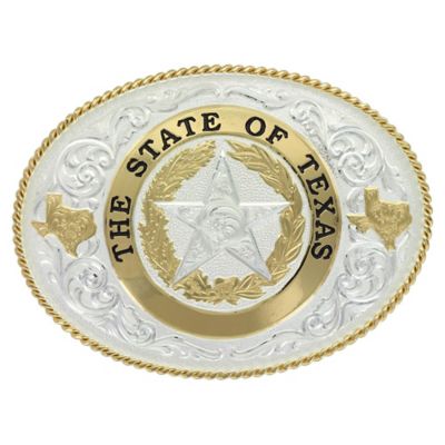 Montana Silversmiths State of Texas Star Seal Western Belt Buckle, 61374