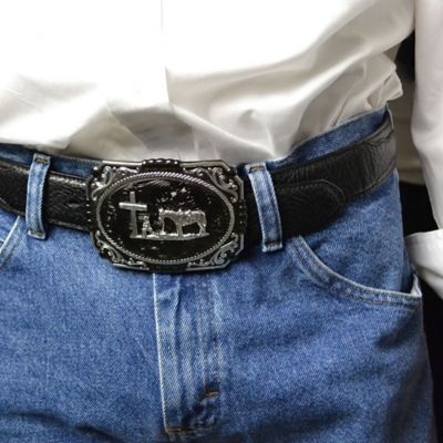 Image showing  Gunmetal with Christian Cowboy Belt Buckle, 25815SB-731