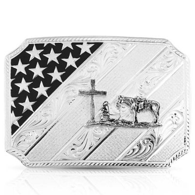 ▽MONTANA SILVERSMITHS BUCKLE Montana Silversmiths 6190-878 Crossed Pistols Buckle Silver