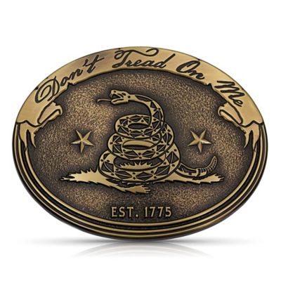 Montana Silversmiths Don't Tread On Me Gadsden Belt Buckle, 6119BLB